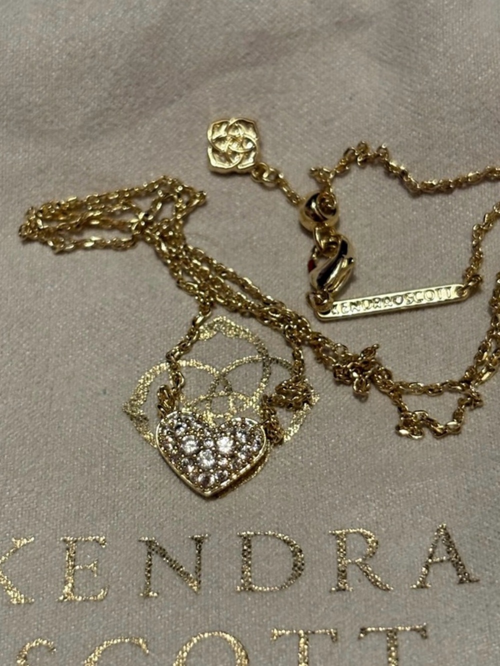 Kendra Scott Gold Ari Heart Pavé Pendant Necklace